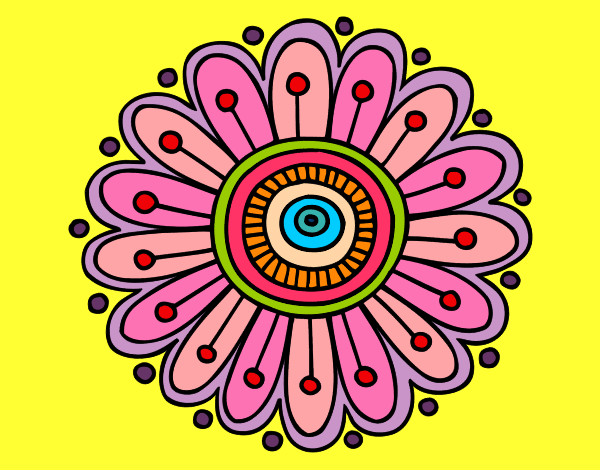 Dibujo Mandala margarita pintado por gianfer