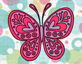 Dibujo Mandala mariposa pintado por nisi