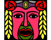Dibujo Máscara Maya pintado por aaroni