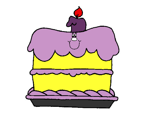 Dibujo Pastel de cumpleaños pintado por pequita