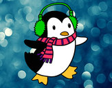 Dibujo Pingüino con bufanda pintado por Patty0015