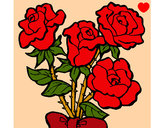 Dibujo Ramo de rosas pintado por dani321