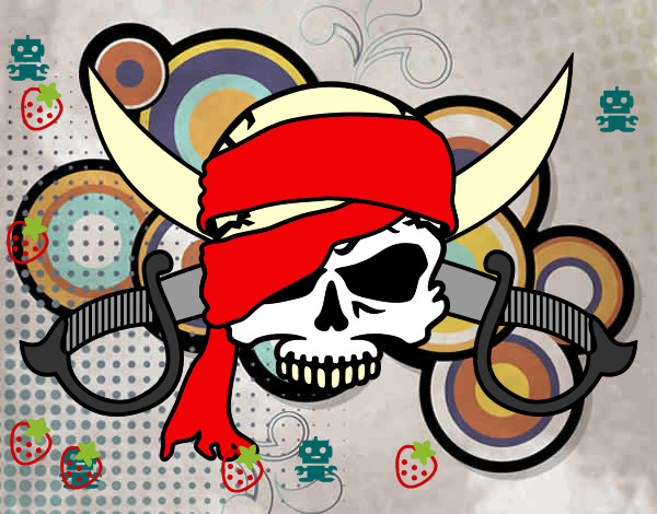 Dibujo Símbolo pirata pintado por geju