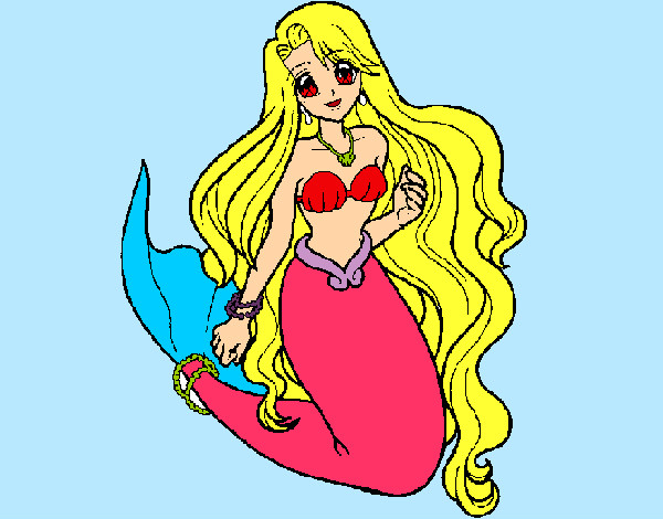 Dibujo Sirenita pintado por fabp