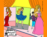 Dibujo Barbie, desfilando por la pasarela pintado por jessey 