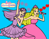 Dibujo Barbie y la princesa cantando pintado por Regi100