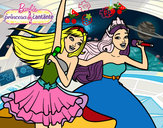Dibujo Barbie y la princesa cantando pintado por Tyto