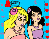 Dibujo Barbie y su amiga 1 pintado por Regi100