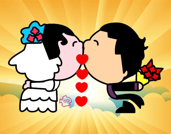 Dibujo Beso de recién casados pintado por HANNAAA