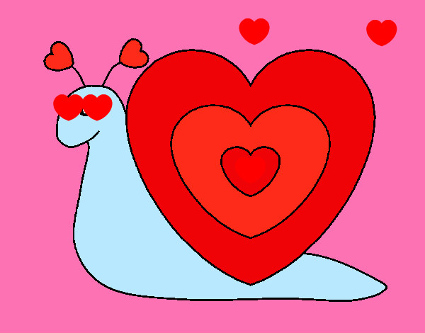 Dibujo Caracol corazón pintado por Regi100