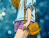 Dibujo Chica con bolso pintado por leslii