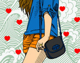 Dibujo Chica con bolso pintado por sofi-kiss