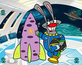 Dibujo Conejo astronauta pintado por jessey 