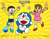 Dibujo Doraemon y amigos pintado por jessey 
