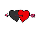 Dibujo Dos corazones con una flecha pintado por IVAN12600