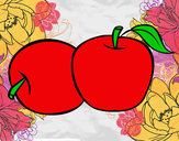 Dibujo Dos manzanas pintado por moxxa199