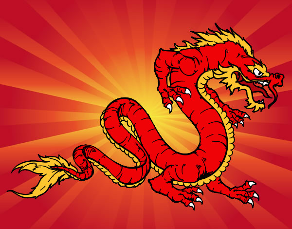 dragon feroz rojo