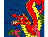 Dibujo Dragón japonés pintado por luybalto