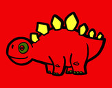 Dibujo Estegosaurio joven pintado por papaleta