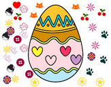 Dibujo Huevo con corazones pintado por haso