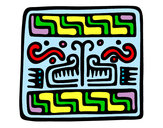 Dibujo Inscripción maya pintado por descubrir
