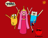 Dibujo Jake, Princesa Chicle y Finn pintado por DJgoku