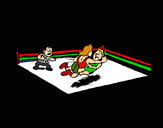 Dibujo Lucha en el ring pintado por DJgoku