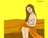 Dibujo Madre con su bebe pintado por amalia