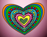 Dibujo Mandala corazón pintado por haso