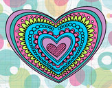 Dibujo Mandala corazón pintado por leslii