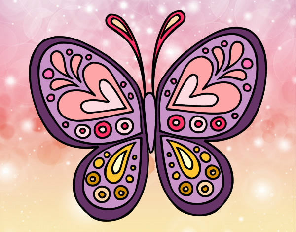 Dibujo Mandala mariposa pintado por Eliiii