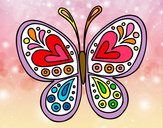 Dibujo Mandala mariposa pintado por haso