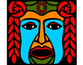 Dibujo Máscara Maya pintado por amalia
