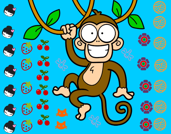 Dibujo Mono colgado pintado por milagroslt