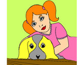 Dibujo Niña abrazando a su perro pintado por ainoha82