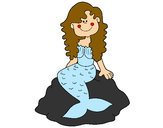 Dibujo Sirena sentada en una roca pintado por spiderat
