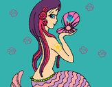 Dibujo Sirena y perla pintado por ferny16