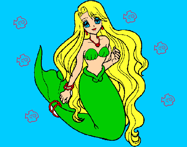 Dibujo Sirenita pintado por mary8cruz