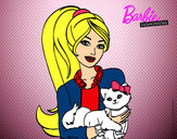 Dibujo Barbie con su linda gatita pintado por ziortzaint