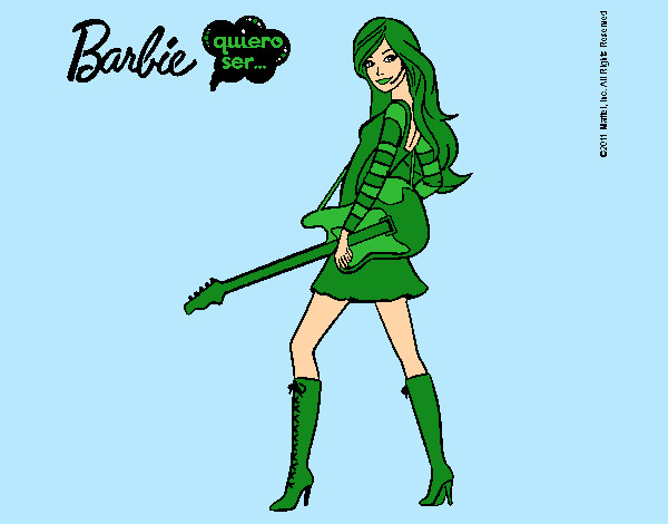 Dibujo Barbie la rockera pintado por martams