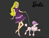 Dibujo Barbie paseando a su mascota pintado por amalia