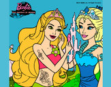 Dibujo Barbie se despiede de la reina sirena pintado por mowglina