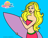Dibujo Barbie va a surfear pintado por eerandi