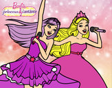 Dibujo Barbie y la princesa cantando pintado por agus1
