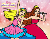Dibujo Barbie y la princesa cantando pintado por tauro69