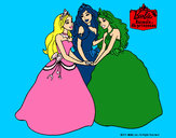 Dibujo Barbie y sus amigas princesas pintado por martams