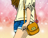 Dibujo Chica con bolso pintado por Luz-solar
