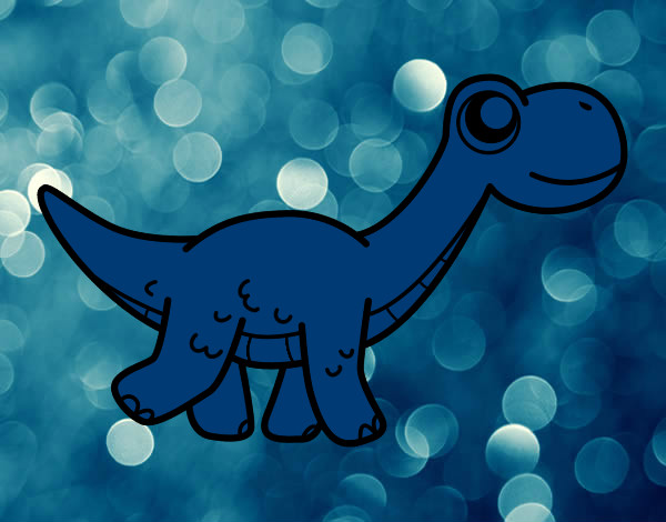 Dibujo Diplodocus feliz pintado por ruben-rayo