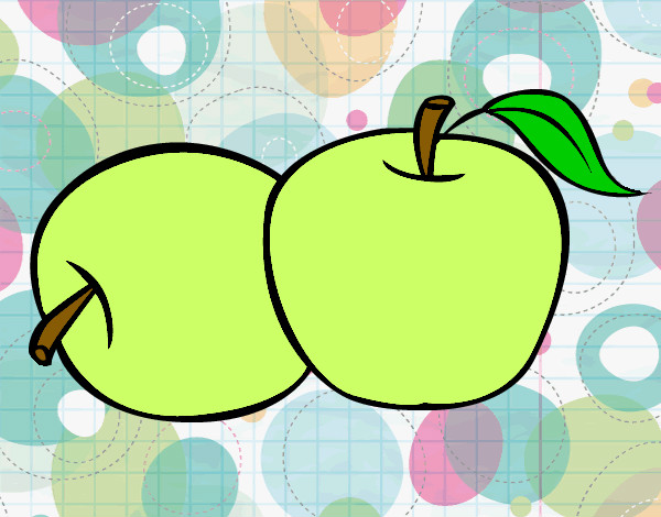 Dibujo Dos manzanas pintado por danaemanri