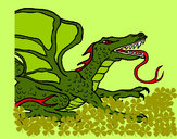 Dibujo Dragón réptil pintado por aketzali